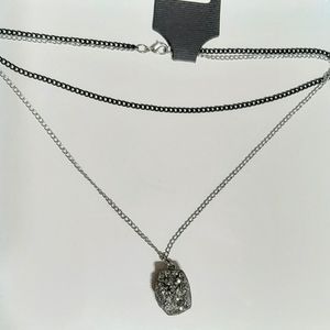 Layered Druzy Chain Necklace